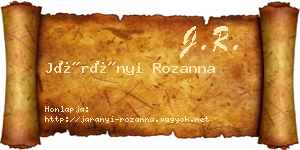 Járányi Rozanna névjegykártya